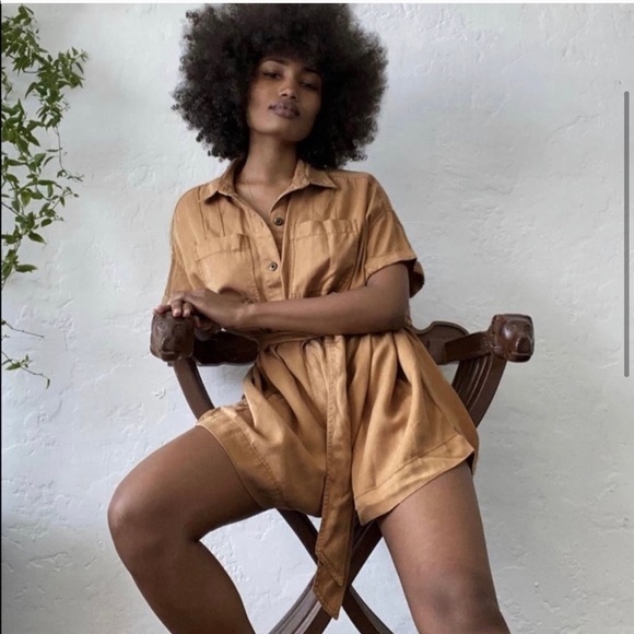 Urban Outfitters Pants - Urban tan romper, size small worn once!